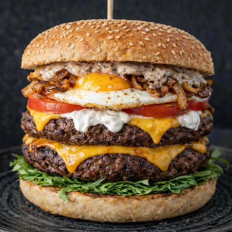 Hamburger artigianale con carne italiana di qualità preparato da Charlie Burger a Como